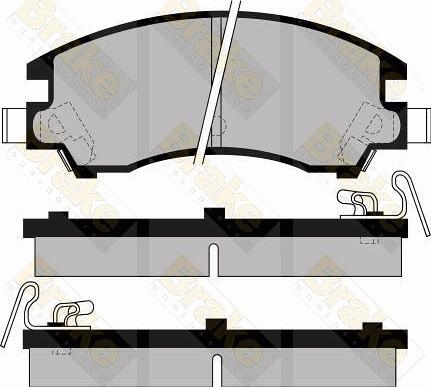 Brake Engineering PA477 - Комплект спирачно феродо, дискови спирачки vvparts.bg