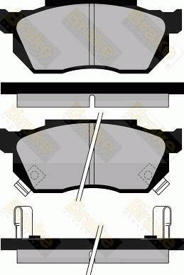 Brake Engineering PA396 - Комплект спирачно феродо, дискови спирачки vvparts.bg