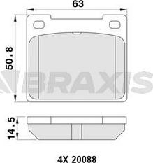 Braxis AA0403 - Комплект спирачно феродо, дискови спирачки vvparts.bg