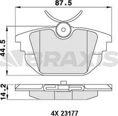 Braxis AA0478 - Комплект спирачно феродо, дискови спирачки vvparts.bg