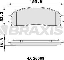 Braxis AA0504 - Комплект спирачно феродо, дискови спирачки vvparts.bg