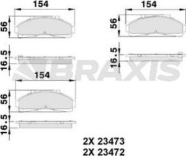 Braxis AA0502 - Комплект спирачно феродо, дискови спирачки vvparts.bg