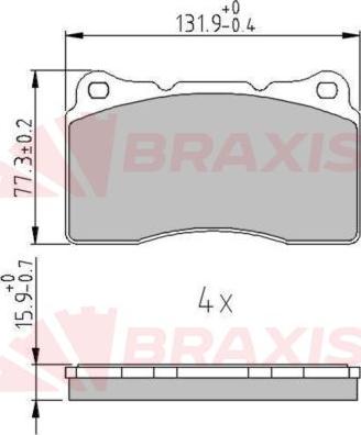 Braxis AA0651 - Комплект спирачно феродо, дискови спирачки vvparts.bg