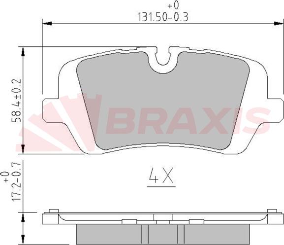 Braxis AA0658 - Комплект спирачно феродо, дискови спирачки vvparts.bg