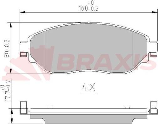 Braxis AA0606 - Комплект спирачно феродо, дискови спирачки vvparts.bg