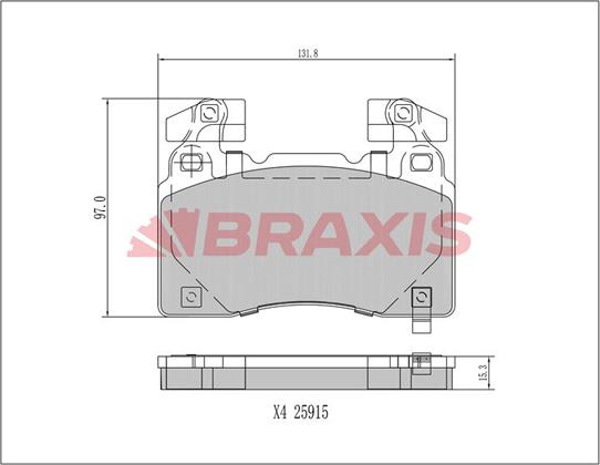 Braxis AA0684 - Комплект спирачно феродо, дискови спирачки vvparts.bg