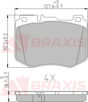 Braxis AA0636 - Комплект спирачно феродо, дискови спирачки vvparts.bg