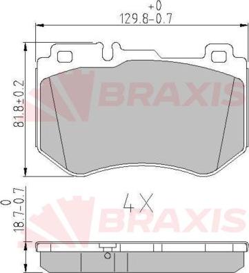 Braxis AA0626 - Комплект спирачно феродо, дискови спирачки vvparts.bg