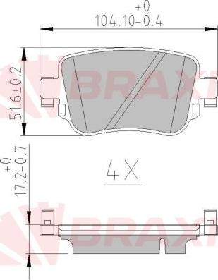 Braxis AA0621 - Комплект спирачно феродо, дискови спирачки vvparts.bg