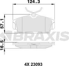 Braxis AA0095 - Комплект спирачно феродо, дискови спирачки vvparts.bg