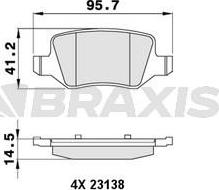 Braxis AA0047 - Комплект спирачно феродо, дискови спирачки vvparts.bg