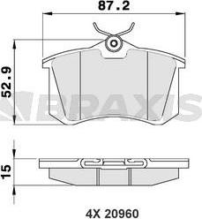 Braxis AA0016 - Комплект спирачно феродо, дискови спирачки vvparts.bg