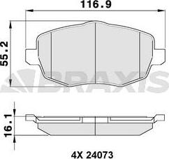 Braxis AA0081 - Комплект спирачно феродо, дискови спирачки vvparts.bg