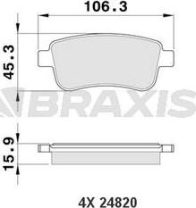 Braxis AA0087 - Комплект спирачно феродо, дискови спирачки vvparts.bg