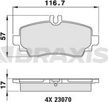 Braxis AA0034 - Комплект спирачно феродо, дискови спирачки vvparts.bg