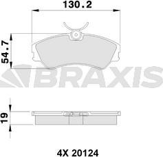 Braxis AA0191 - Комплект спирачно феродо, дискови спирачки vvparts.bg