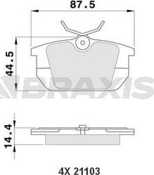 Braxis AA0144 - Комплект спирачно феродо, дискови спирачки vvparts.bg