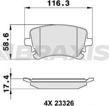 Braxis AA0145 - Комплект спирачно феродо, дискови спирачки vvparts.bg