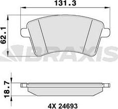 Valeo 671711 - Комплект спирачно феродо, дискови спирачки vvparts.bg