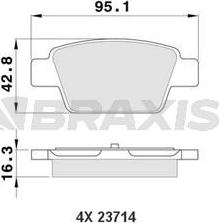 Braxis AA0154 - Комплект спирачно феродо, дискови спирачки vvparts.bg