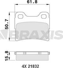 Braxis AA0150 - Комплект спирачно феродо, дискови спирачки vvparts.bg