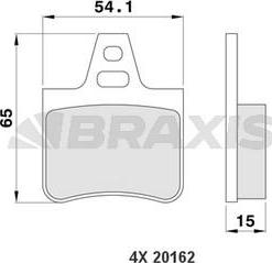 Braxis AA0164 - Комплект спирачно феродо, дискови спирачки vvparts.bg