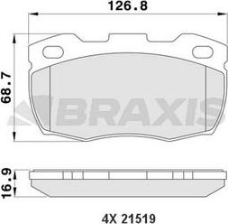 Braxis AA0165 - Комплект спирачно феродо, дискови спирачки vvparts.bg