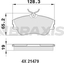 Braxis AA0160 - Комплект спирачно феродо, дискови спирачки vvparts.bg