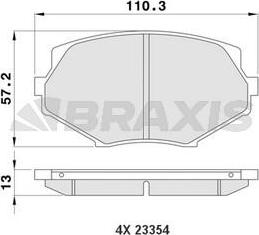 Braxis AA0168 - Комплект спирачно феродо, дискови спирачки vvparts.bg