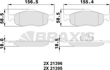 Braxis AA0112 - Комплект спирачно феродо, дискови спирачки vvparts.bg