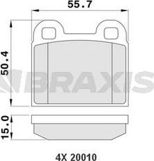 Braxis AA0180 - Комплект спирачно феродо, дискови спирачки vvparts.bg