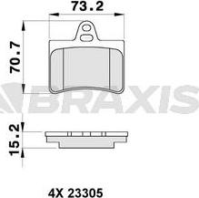 Braxis AA0132 - Комплект спирачно феродо, дискови спирачки vvparts.bg