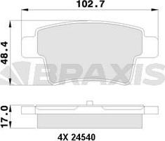 Braxis AA0126 - Комплект спирачно феродо, дискови спирачки vvparts.bg