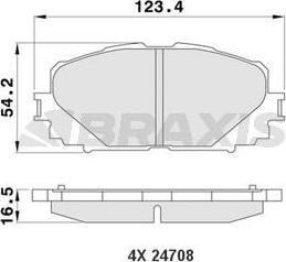 Braxis AA0175 - Комплект спирачно феродо, дискови спирачки vvparts.bg