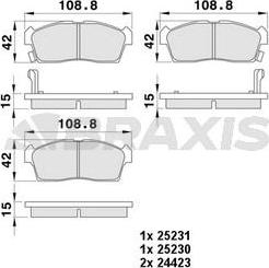 Braxis AA0395 - Комплект спирачно феродо, дискови спирачки vvparts.bg