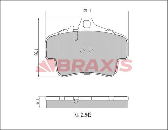 Braxis AA0345 - Комплект спирачно феродо, дискови спирачки vvparts.bg