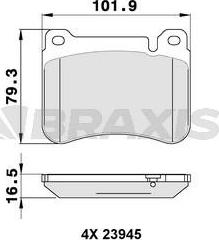 Braxis AA0341 - Комплект спирачно феродо, дискови спирачки vvparts.bg