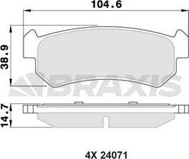 Braxis AA0354 - Комплект спирачно феродо, дискови спирачки vvparts.bg