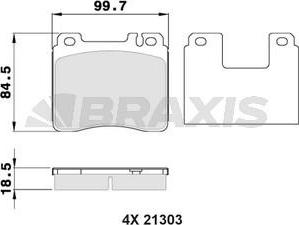 Braxis AA0306 - Комплект спирачно феродо, дискови спирачки vvparts.bg