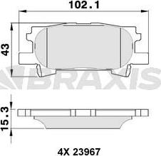 Braxis AA0329 - Комплект спирачно феродо, дискови спирачки vvparts.bg