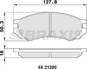 Braxis AA0320 - Комплект спирачно феродо, дискови спирачки vvparts.bg