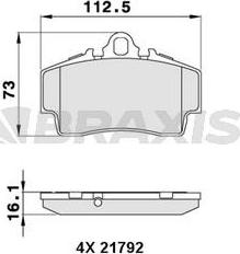 Braxis AA0295 - Комплект спирачно феродо, дискови спирачки vvparts.bg