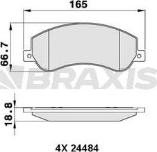 Braxis AA0292 - Комплект спирачно феродо, дискови спирачки vvparts.bg