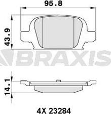 Braxis AA0259 - Комплект спирачно феродо, дискови спирачки vvparts.bg