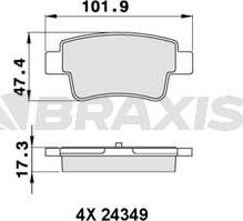Braxis AA0256 - Комплект спирачно феродо, дискови спирачки vvparts.bg