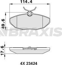 Braxis AA0265 - Комплект спирачно феродо, дискови спирачки vvparts.bg