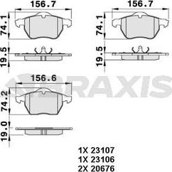 Braxis AA0268 - Комплект спирачно феродо, дискови спирачки vvparts.bg