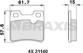 Braxis AA0267 - Комплект спирачно феродо, дискови спирачки vvparts.bg