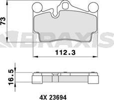 Braxis AA0202 - Комплект спирачно феродо, дискови спирачки vvparts.bg