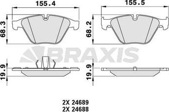 Braxis AA0214 - Комплект спирачно феродо, дискови спирачки vvparts.bg
